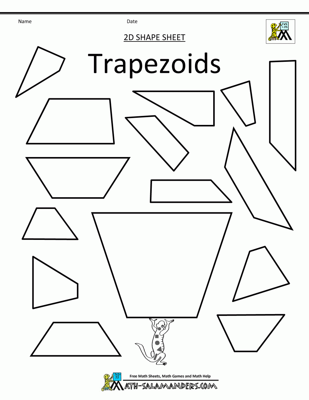 Trapezoid Worksheets Printable