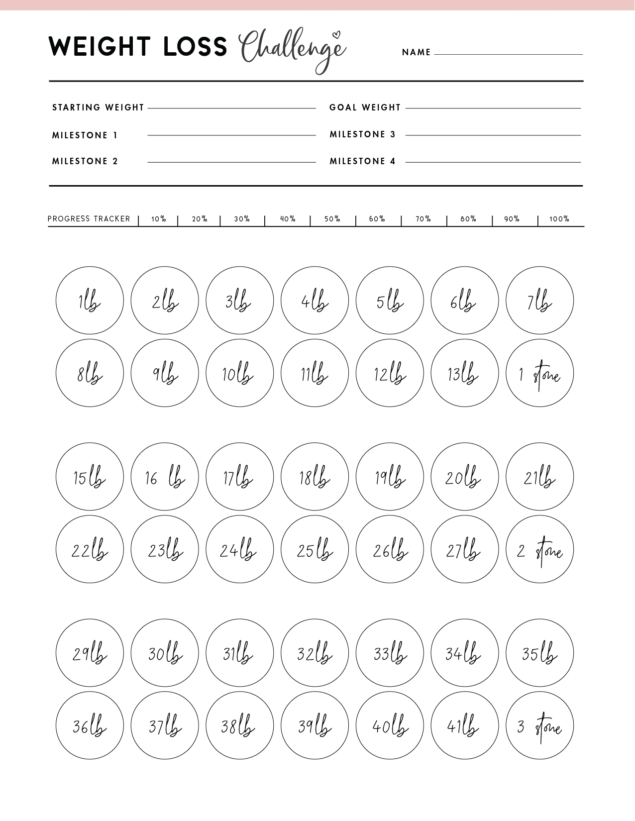 Free Printable Weight Loss Worksheets