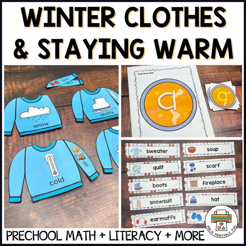 Winter Clothing Worksheets For Preschool