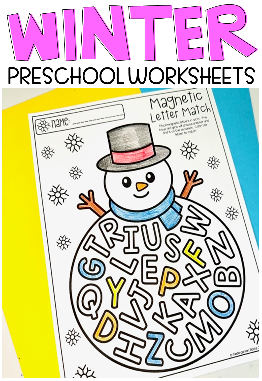 Winter Printables For Preschool Kindergarten Rocks Resources