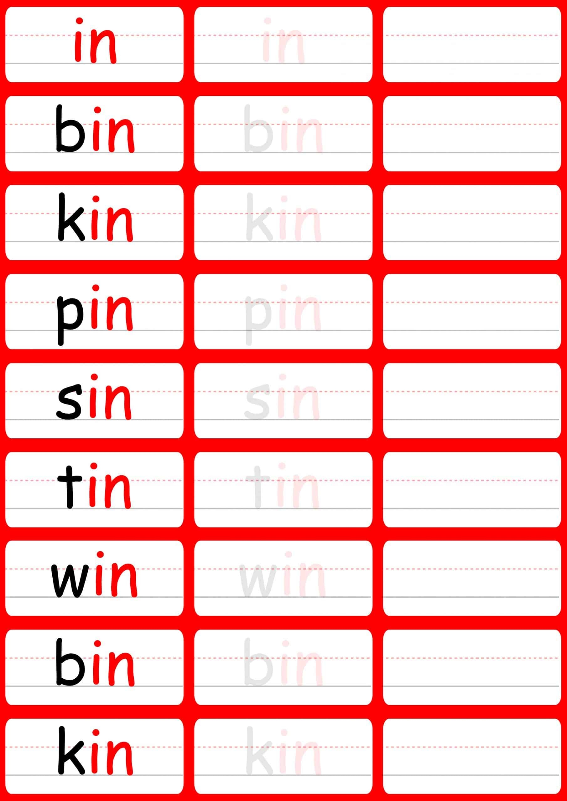 Word Family Worksheets FREE Printable CVC Workbook 
