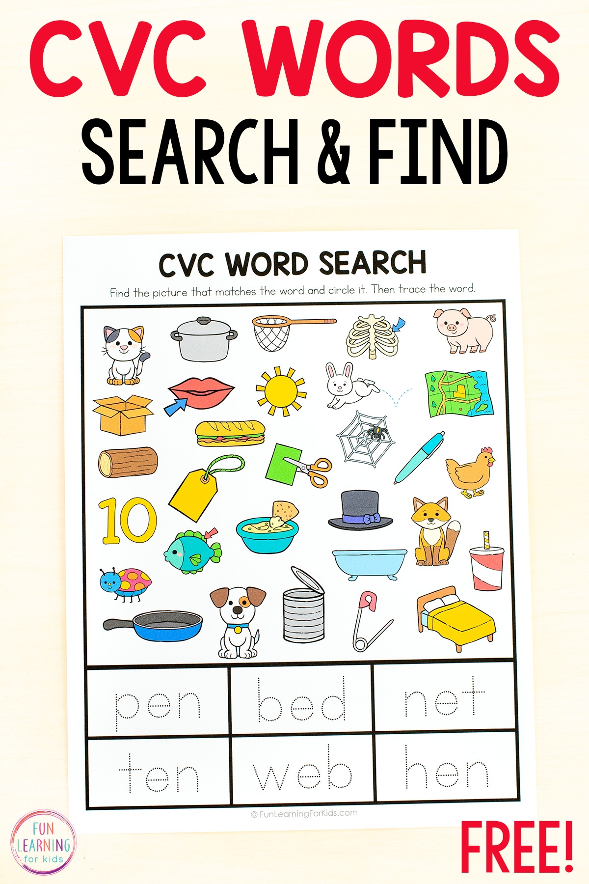 Free Printable Cvc Worksheet