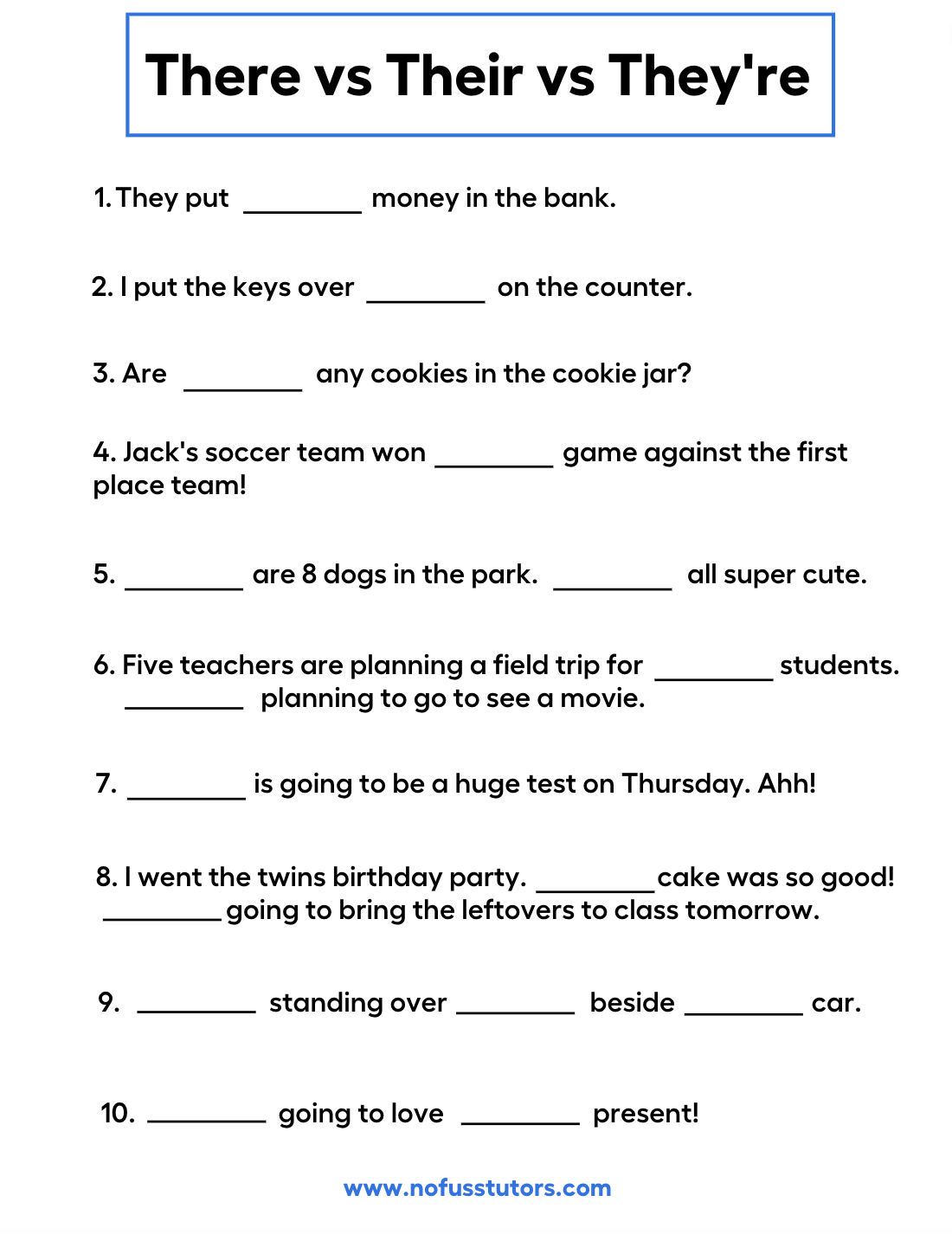 Free 7th Grade English Grammar Worksheets