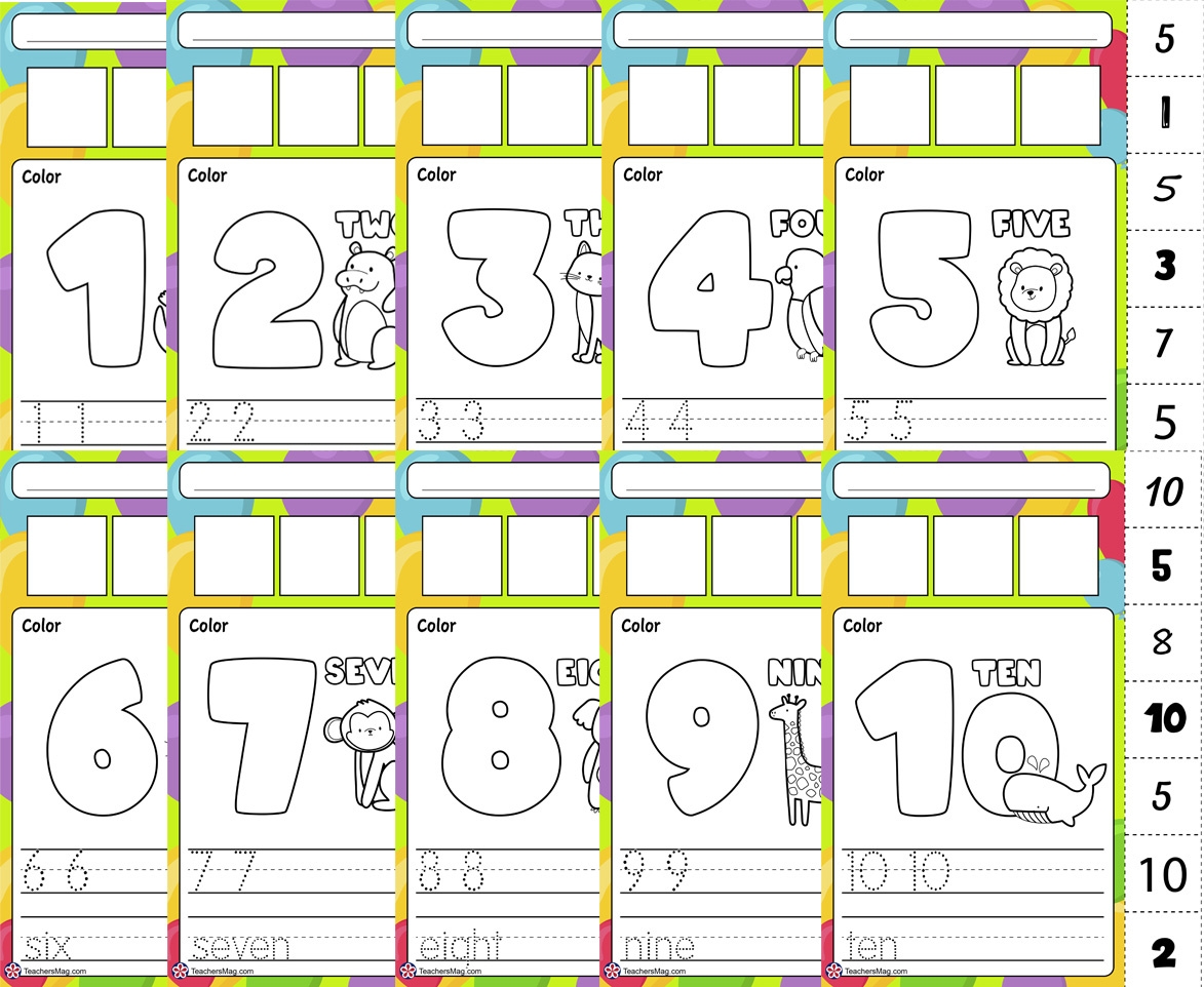 1 10 Worksheet Preschool